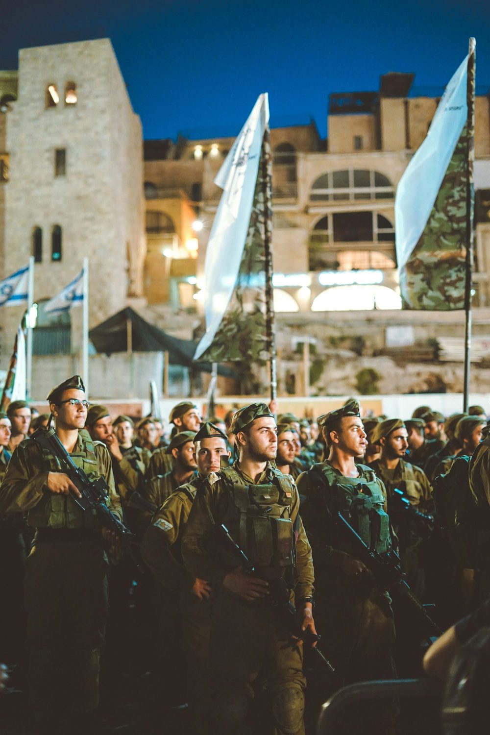 Soldiers in uniform at a ceremony, before discharge